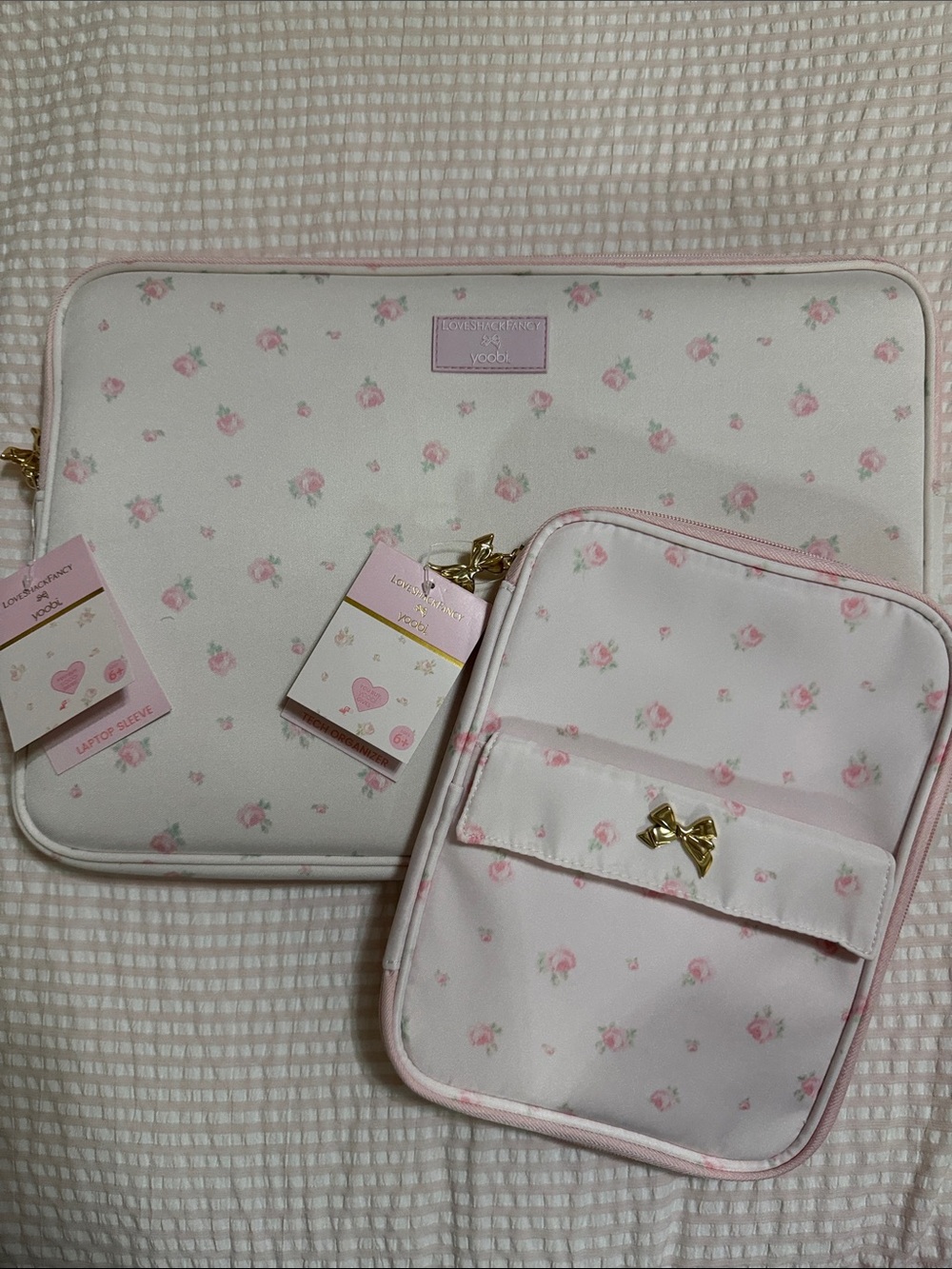 NWT Loveshackfancy blooming heirloom ditsy laptop sleeve & tech organizer